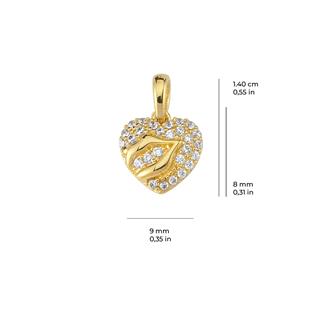 14 Ayar Altın Kalp Kolye Ucu