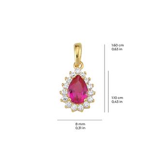 14 Ayar Yakut Altın Kolye Ucu