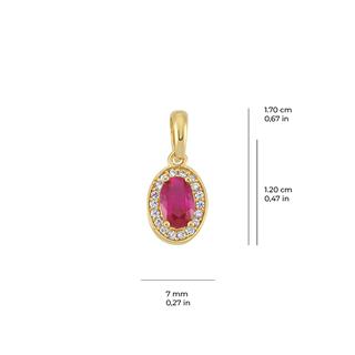 14 Ayar Altın Yakut Taşlı Kolye Ucu