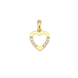 14 Ayar Altın Taşlı Kalp Kolye Ucu