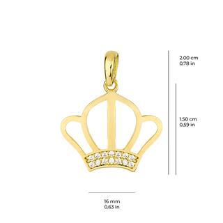 14 Ayar Altın Taç Kolye Ucu