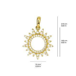 14 Ayar Altın Güneş Kolye Ucu