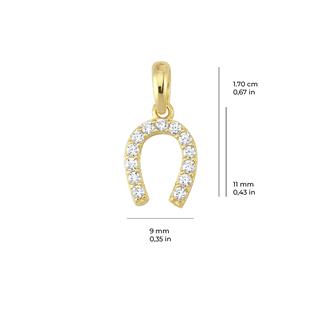 14 Ayar Altın Şans Nal Kolye Ucu