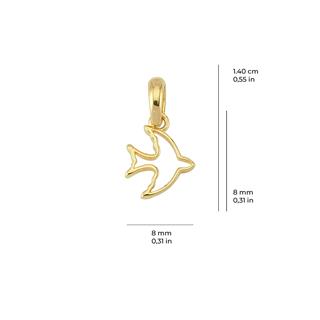 14 Ayar Altın Kuş Kolye Ucu