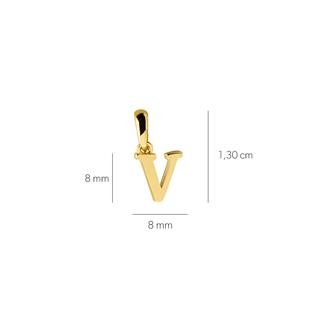 14 Ayar Altın V Harfi Kolye Ucu