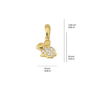 14 Ayar Altın Tavşan Kolye Ucu