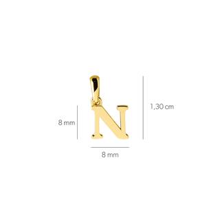 14 Ayar Altın N Harfi Kolye Ucu
