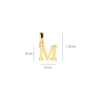 14 Ayar Altın M Harfi Kolye Ucu