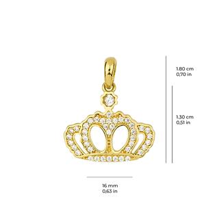 14 Ayar Altın Taç Kolye Ucu