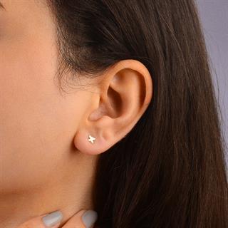 14 Ayar Altın Küçük Kelebek Küpe