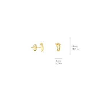 14 Ayar Altın Bebek Ayak İzi Küpe