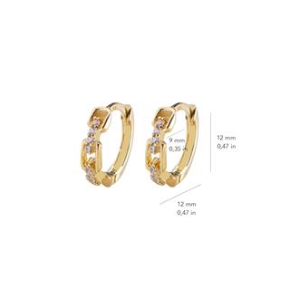 14 Ayar Taşlı Modern Halka Altın Küpe