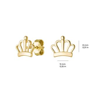 14 Ayar Altın Prenses Taç Küpe