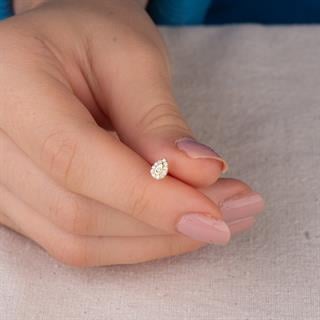 14 Ayar Altın Taşlı Damla Küpe
