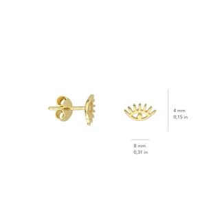 14 Ayar Altın Şans Göz Küpe