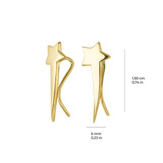 14 Ayar Kayan Yıldız Altın Küpe