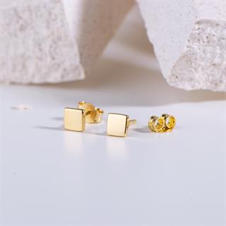 14 Ayar Altın Kare Küpe