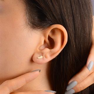 14 Ayar Altın Yaprak Küpe