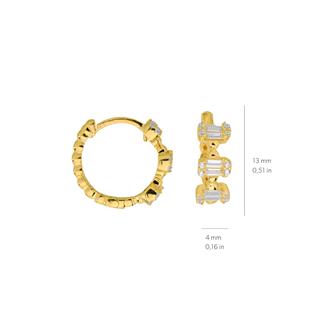 14 Ayar Baget Tek Hakla Altın Küpe