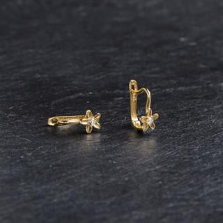 14 Ayar Altın Çiçek J Küpe