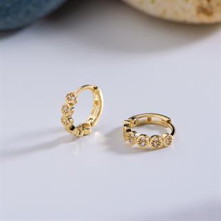 14 Ayar Altın Modern Halka Küpe