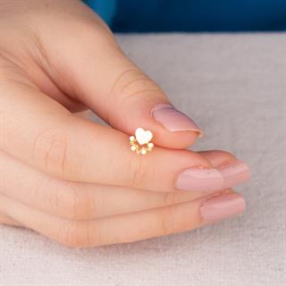 14 Ayar Altın Kalp ve Yıldız Küpe