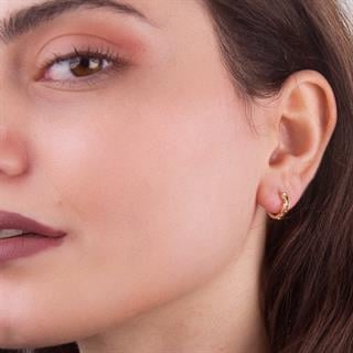 14 Ayar Modern Halka Altın Küpe