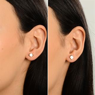 14 Ayar Altın Sade Baklava Küpe