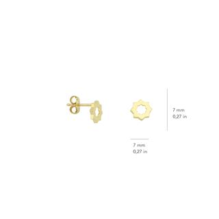 14 Ayar Altın Sade Çark Küpe