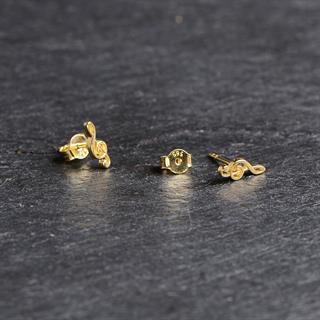 14 Ayar Altın Sol Anahtarı Küpe