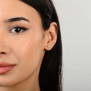 14 Ayar Altın Tek Taş Sıvamalı Küpe