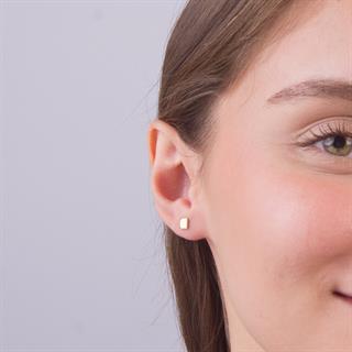 14 Ayar Altın Kare Küpe