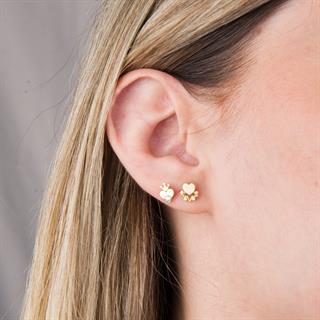 14 Ayar Altın Kalp ve Yıldız Küpe