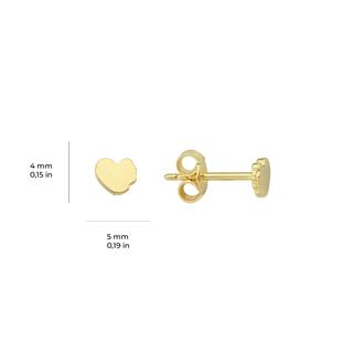 14 Ayar Altın Minik Kalp Küpe
