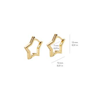 14 Ayar Yıldız Taşlı Halka Altın Küpe