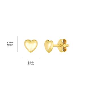 14 Ayar Bombeli Kalp Altın Küpe