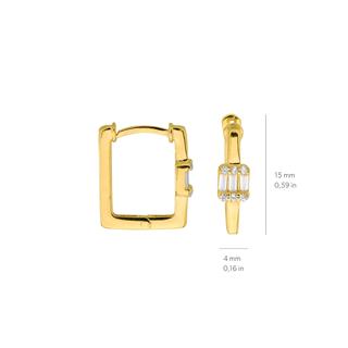 14 Ayar Modern Baget Tek Halka Altın Küpe