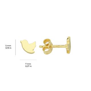 14 Ayar Altın Minik Kuş Küpe