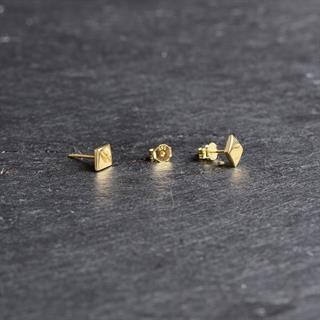 14 Ayar Altın Sade Baklava Küpe