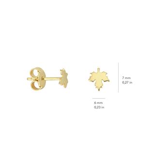 14 Ayar Altın Minik Yaprak Küpe