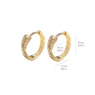 14 Ayar Taşlı Halka Altın Küpe