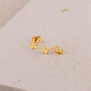 14 Ayar Altın Minik Yonca Küpe