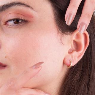 14 Ayar Altın Modern Halka Küpe