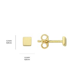 14 Ayar Altın Minik Kare Küpe