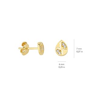 14 Ayar Altın Damla Taşlı Küpe