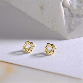 14 Ayar Altın Minik Geometrik Küpe