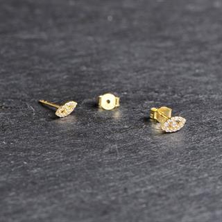 14 Ayar Taşlı Altın Göz Şans Küpe