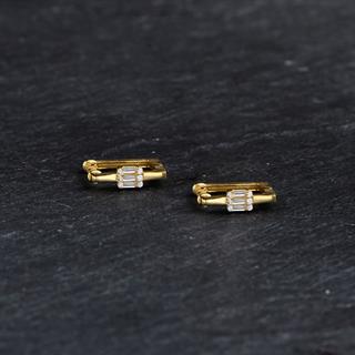 14 Ayar Modern Baget Halka Altın Küpe