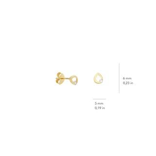 14 Ayar Altın Damla Tek Taş Küpe