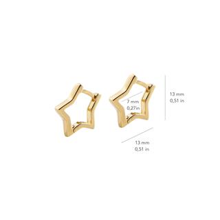 14 Ayar Yıldız Parlak Halka Altın Küpe